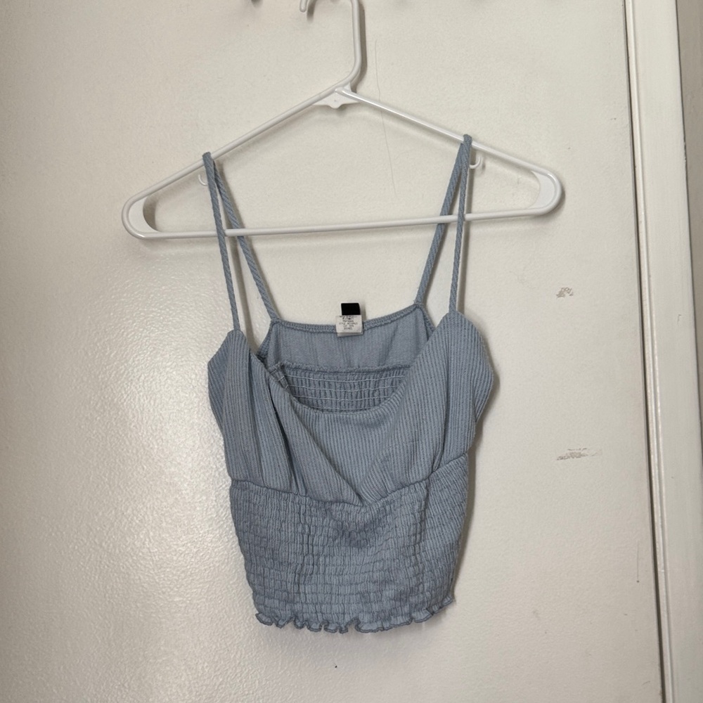 Windsor Light Blue Cropped Camisole Top